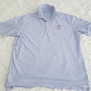 Peter Millar Summer Comfort Size Large Blue Logos The Ocean Course Kiawah